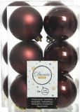 Decoris Kerstballen - 24 stuks - Kunststof - Mahonie bruin - 6 cm
