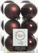 Decoris Kerstballen - 24 stuks - Kunststof - Mahonie bruin - 6 cm