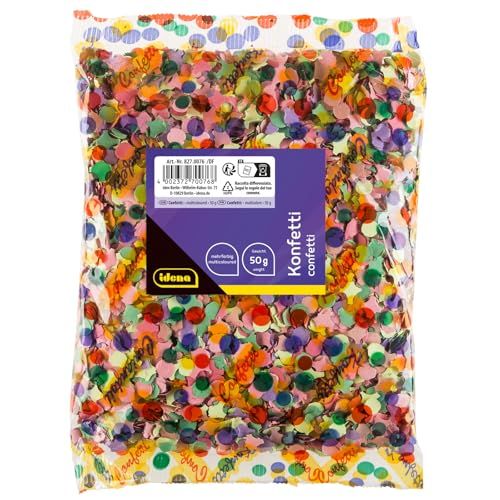 Idena 8270076 - Confetti, 50 g, Veelkleurig, van papier, decoratie, verjaardag, carnaval, themafeest