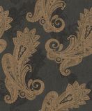 Rasch 746464 Vliesbehang zwart goud metallic ornamenten Indiaas