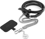 Guess Crossbodyband PU 4G ketting met bedel, zwart