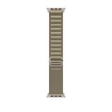 Apple Watch Ultra Band - Olijf - S - Gerecycled polyester, Spandex, Titanium