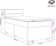 vidaXL Boxspringbed met matras en LED-verlichting, donkergrijs, 80 x 200 cm, fluweel