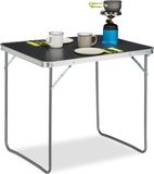 Relaxdays Campingtafel Inklapbaar Aluminium/MDF 70 x 80 x 60 cm Zilver/Grijs