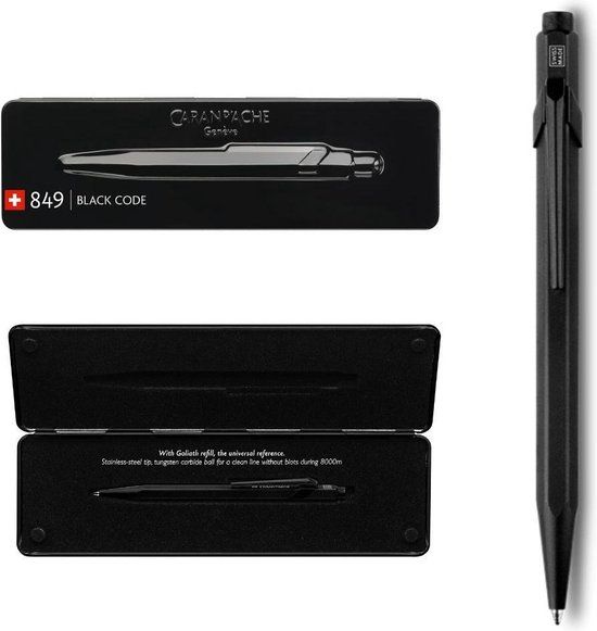 Caran d'Ache 849 Black Code Balpen Zwart M