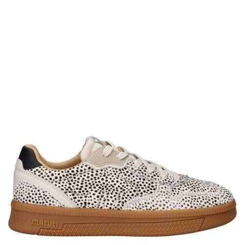 Maruti Yale leren sneakers met ponyhair wit/zwart