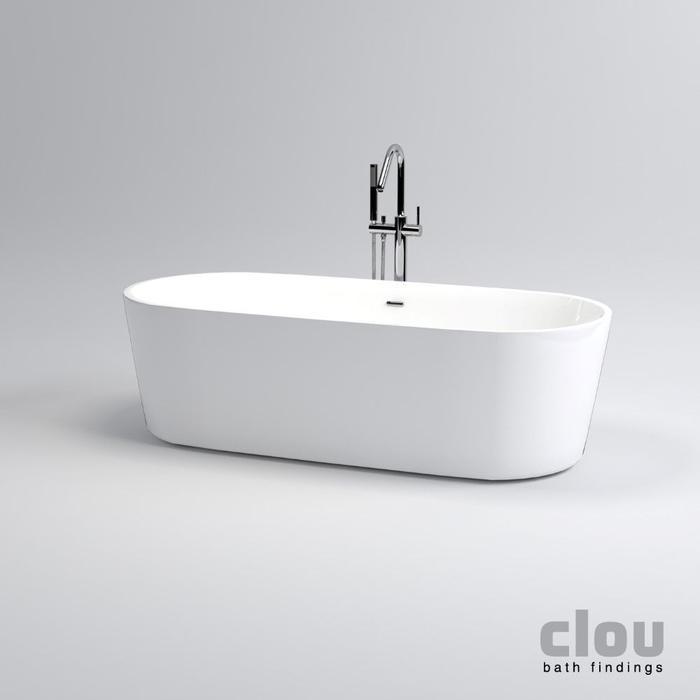 Clou InBe vrijstaand ligbad ovaal wit acryl 165x60.5x73.5cm