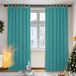 Deconovo Verduisteringsgordijin met Lussen, 2 stuks, Turquoise, Gordijn Warmte-isolerend voor Slaapkamer, Raam, Kant en Klaar, 140x245 cm (B x H)