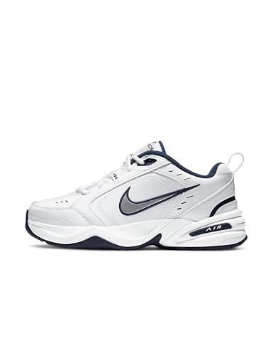Nike Air Monarch IV Fitnessschoenen voor heren, Wit/Metallic Zilver, 38.5 EU