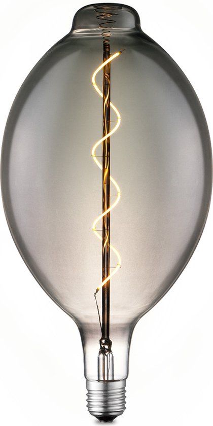 Home Sweet Home - Edison Vintage LED filament lichtbron Carbon - Rook - Ovaal - Retro LED lamp - 18/18/33cm - E27 - Dimbaar - 4W 100lm 1800K
