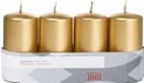 Trend Candles Bougies cylindriques - 16x - or - 5 x 10 cm - 18 heures de combustion - inodore - cire - bougies