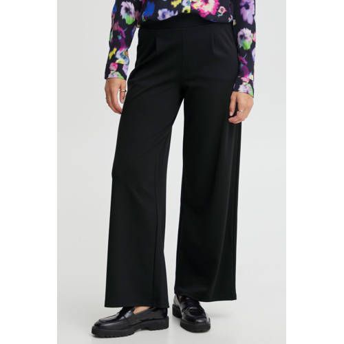 ICHI IHKATE SUS LONG WIDE Women's Trousers - Black