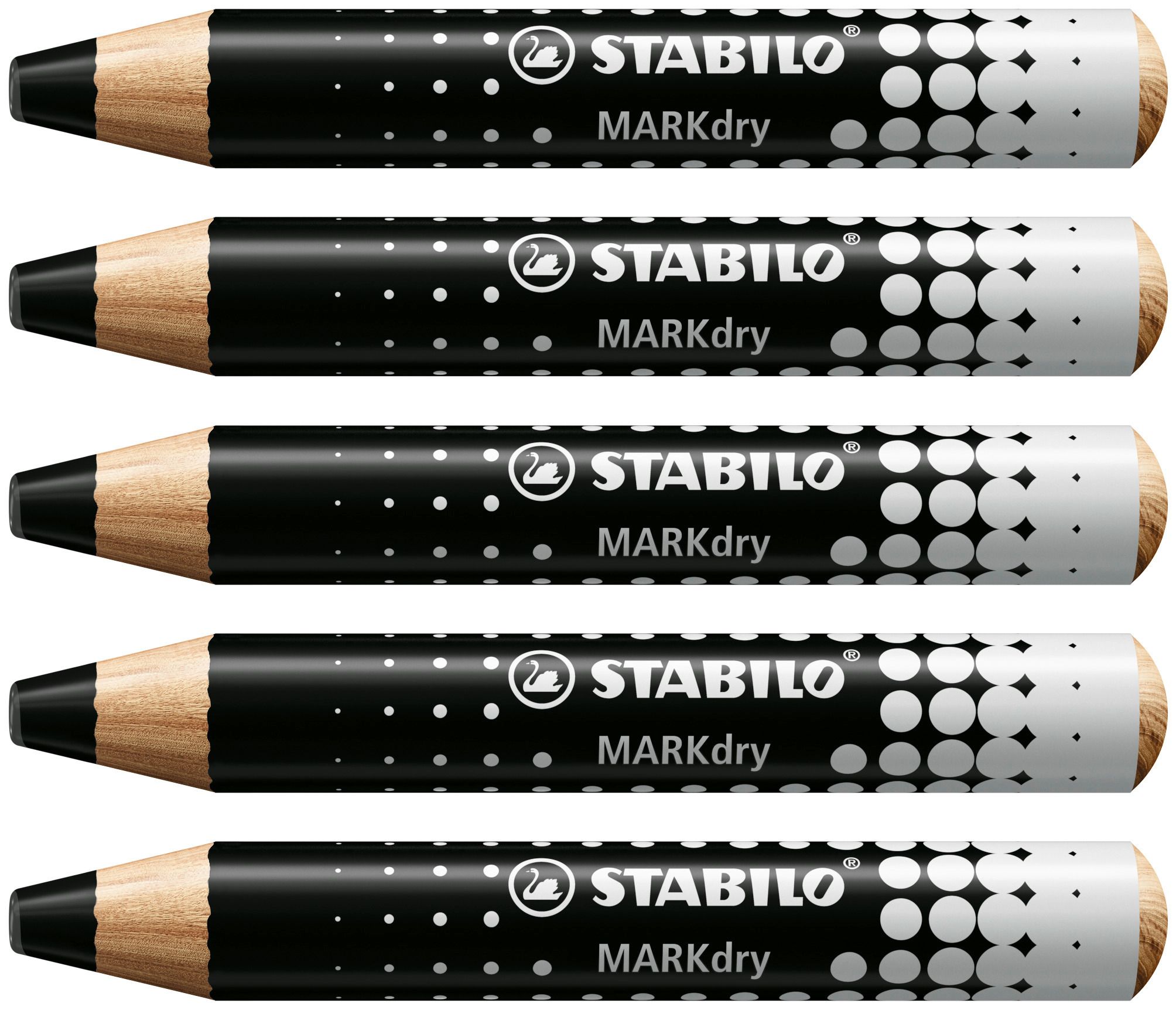 STABILO MARKdry Zwart Whiteboardpotlood - 5 stuks