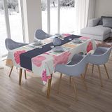 Bonamaison Tafelkleed, Anti-Mold, Sneldrogend, Waterdicht, 100% Polyester Tafellaken, Willekeurig patroon, 140 x 200 Cm