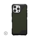Urban Armor Gear Metropolis LT Hoesje Geschikt voor Apple iPhone 16 Pro Max | Compatibel met MagSafe | Back Cover | Kevlar Olive