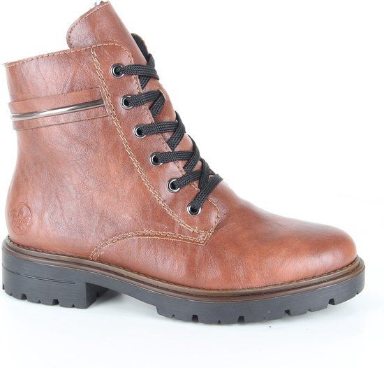 Rieker Z2842-24 Cognac Leather Women's Ankle Boots - Size 39