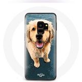 Maniacase Hoesje voor Samsung Galaxy S9 plus Golden retriever Puppy