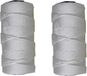 Merkloos / Sans marque Touw bouwlijn - 2x - wit - 50 meter x 1,8 mm - tegelen/metselen - bouwlijntouw - Metseldraad - Uitzettouw - Bouwkoord - spanlijn