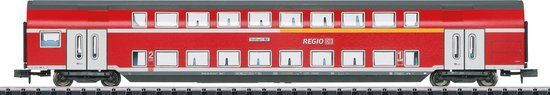 Minitrix T18055 - Hobby dubbeldeksrijtuig, 1./2.Kl. - Schaal N - Gelijkstroom - rood