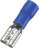 TRU COMPONENTS 1572132 Platte stekker (female) Insteekbreedte: 4.8 mm Insteekdikte: 0.5 mm 180 ° Deels geïsoleerd Blauw 100 stuk(s)