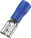 TRU COMPONENTS 1572132 Platte stekker (female) Insteekbreedte: 4.8 mm Insteekdikte: 0.5 mm 180 ° Deels geïsoleerd Blauw 100 stuk(s)