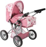 Bayer Chic 2000 Leni poppenwagen, 3-in-1, combi-kinderwagen, bloemen, roze