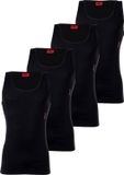 HUGO T-shirt sans manches Col rond XL Homme Noir Coton/Élasthanne Lot de 4