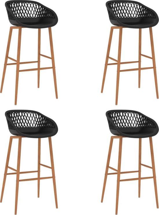 vidaXL Barstoelen 4 st zwart