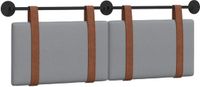 vidaXL - Hangend hoofdbord - Lichtgrijs - Antiek - PU