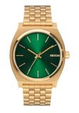 Nixon Time Teller A045. 100m waterbestendig horloge (37mm roestvrij stalen wijzerplaat), Alle Goud/Groen, One Size, Teller van de tijd
