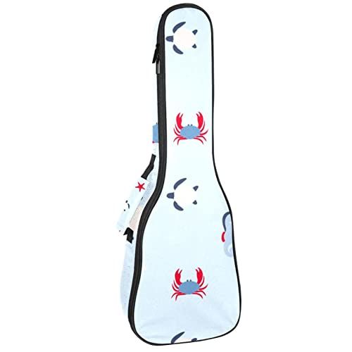 Mersov Tenor Ukulele Gigbag Waterdichte Ukelele Case Gewatteerde Rugzak, Geweldig voor Sopraan Concert (21/23/24") Marine Style Sealife Patroon