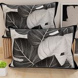PETTI Artigiani Italiani - Paar kussenslopen 50 x 70 cm, van microvezel, decoratief kussen voor slaapkamer, bank, woonkamer, set van 2 kussenslopen, tropisch zwart A, 100% Made in Italy