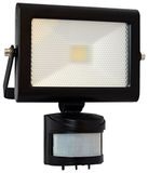 tibelec 350220 projector LED extra vlak met bewegingsmelder aluminium/glas 10 W zwart