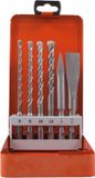 Projahn Hamerboor & beitel set SDS PLUS (6, 8, 10, 12 mm - 160mm, beitel punt, plat)