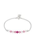 Elli Armband kinderen kralen roze met kristallen in 925 sterling zilver, 14, Sterling zilver, kristal