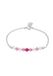 Elli Armband kinderen kralen roze met kristallen in 925 sterling zilver, 14, Sterling zilver, kristal