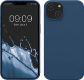 kwmobile telefoonhoesje geschikt voor Apple iPhone 14 - Hoesje met siliconen coating - Smartphone case in donkerblauw