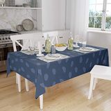 Bonamaison Tafelkleed, Anti-Mold, Sneldrogend, Waterdicht, 100% Polyester Tafellaken, Blauw, 140 x 160 Cm