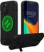 kwmobile Coque pour Apple iPhone 13 / iPhone 14 - Compatible MagSafe - Coque avec béquille et protection d'écran en verre trempé - noir / mat transparent