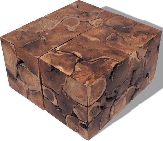 vidaXL Krukken/Salontafel massief teakhout Bruin