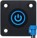 ProRide Interrupteur à bouton-poussoir en métal Panneau encastrable 12V OFF-(ON) - 19mm - avec câble de connexion - Étanche aux éclaboussures - 12V/24V - Indicateur LED Bleu