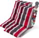 Beautissu Sun-NL Set van 7 Premium Lage Rugleuning Kussen 100x50 cm - UV-bestendig & 8cm Dik Kussen Tuinstoelkussen Antislip Bevestigingsbanden Stevige Stof Antraciet Rood Gestreept