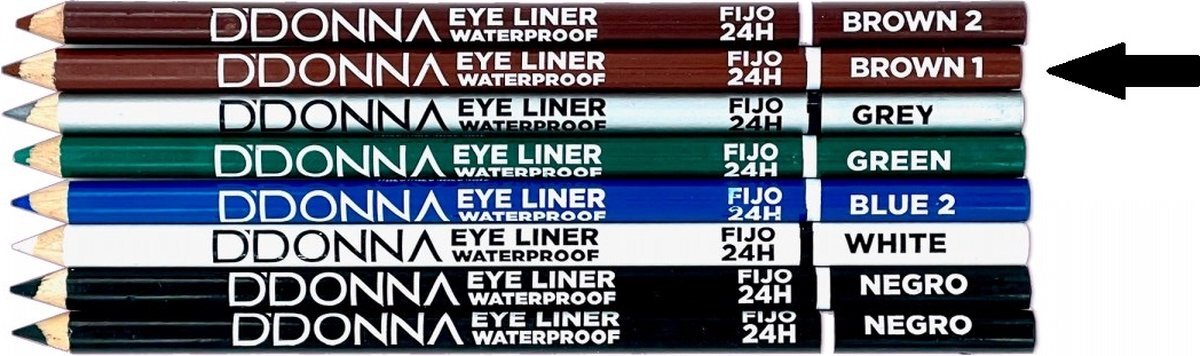 D'donna - Extra lang oogpotlood met puntenslijper - Bruin / Eye Liner - Brown - Waterproof - 1 stuks