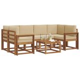 vidaXL - Buiten - bank - set - 7 - st - Natuurlijk - en - Beige