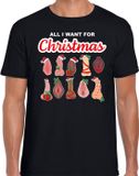 Bellatio Decorations foute kersttrui/t-shirt heren - All I want for Christmas - piemel/vagina - zwart M