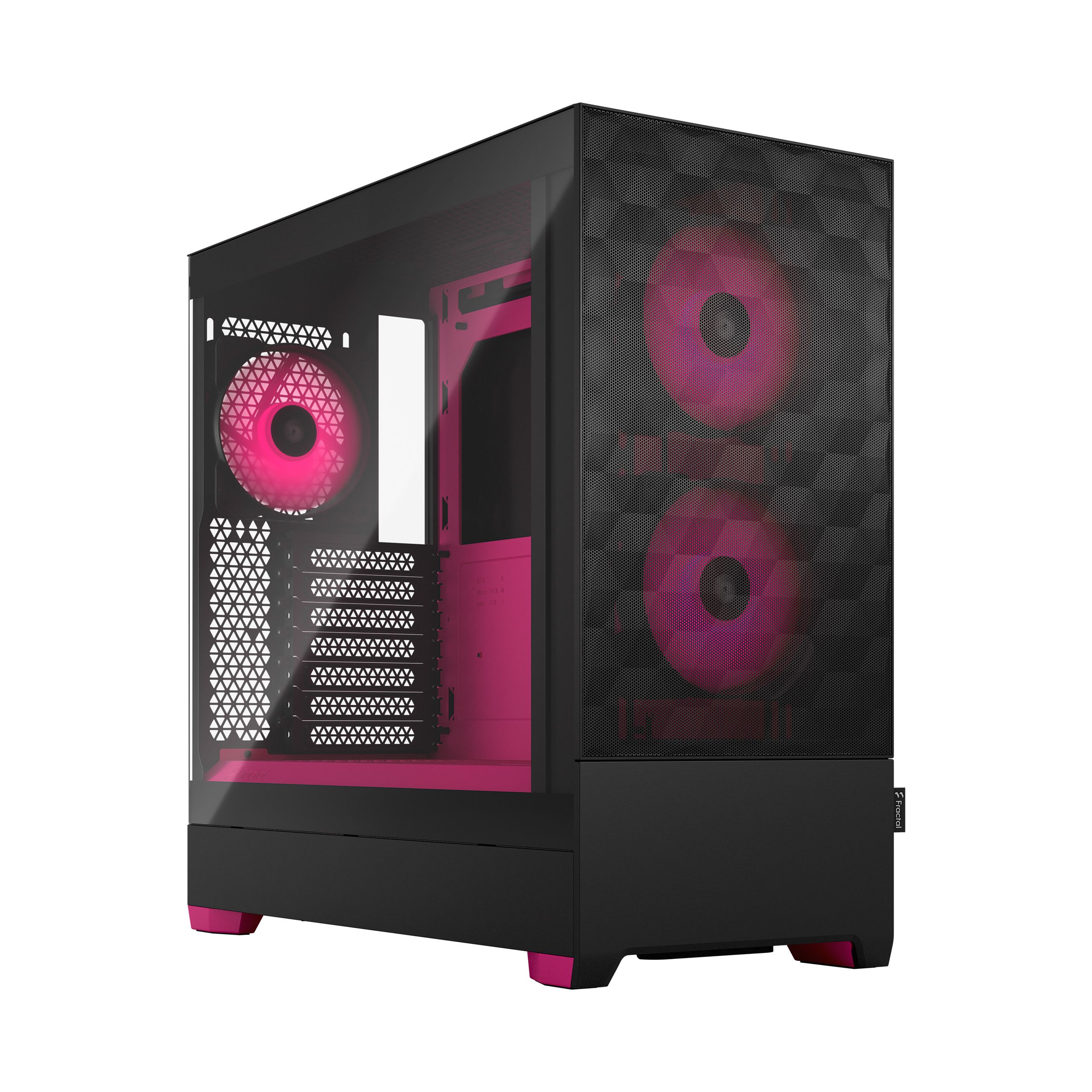 Fractal Design Pop Air RGB Tower - Zwart/Magenta - ATX/Micro-ATX/Mini-ITX - Tempered Glass - 3x Fans