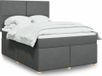 Maison Exclusive - Sommier à lattes de lit avec matelas gris foncé 140x190cm tissu