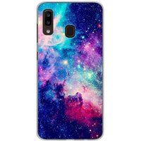 Samsung Galaxy A20e Bedrukt siliconen hoesje Galaxie bleue
