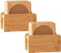 Cosy&Trendy Set van 12x glazenonderzetters hout in houder 10 cm