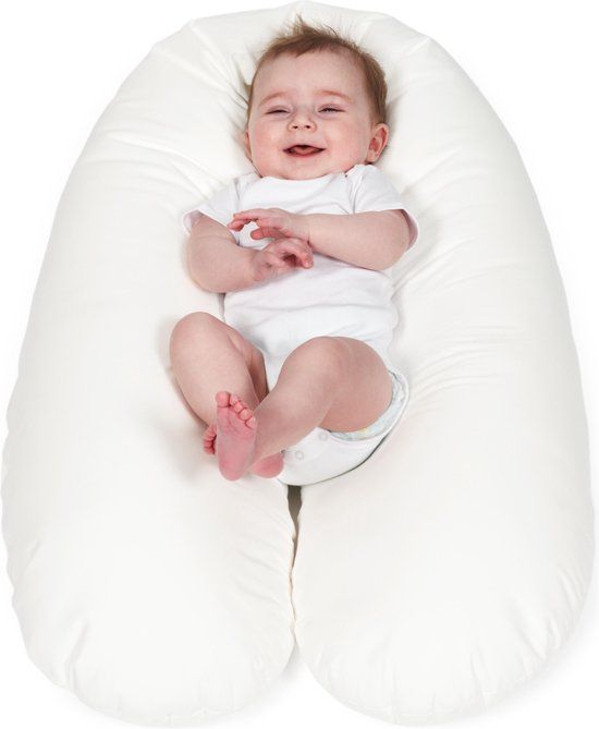 Snoozzz Voedingskussen Zwangerschapskussen Zijslaapkussen Premium - 185 cm - Wit